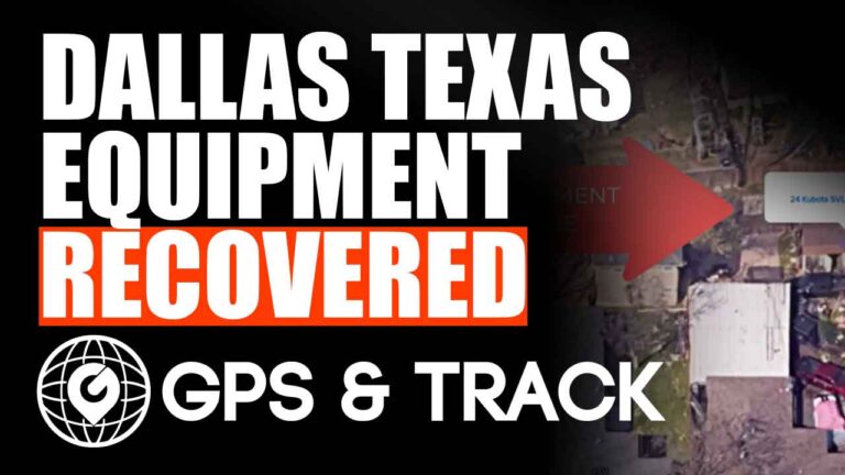 Dallas Texas stolen equipment recovered gps tracker
